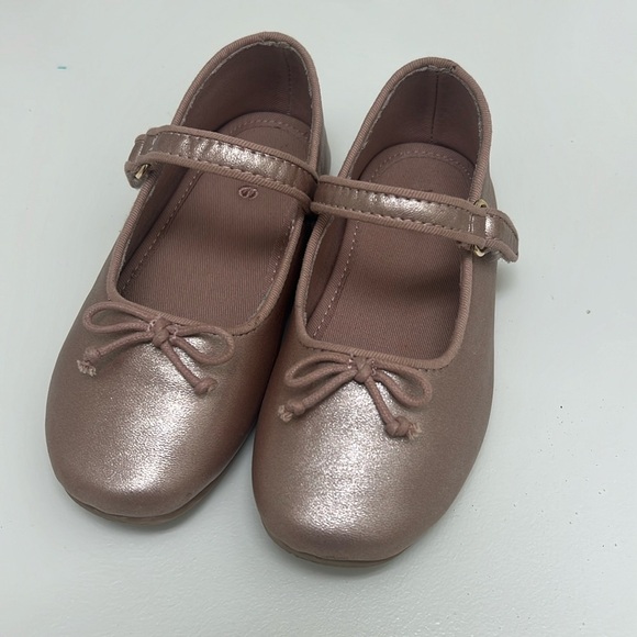 Girls Pink Metallic Baller Flats 9 1/2 - Picture 2 of 7
